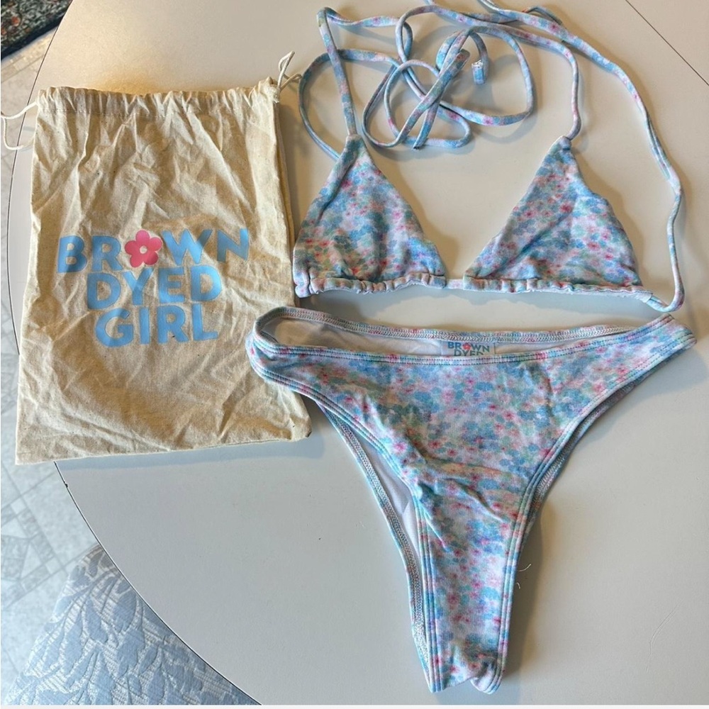 Brown Dyed Girl Wildflower bikini set